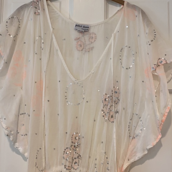 Juliet Dunn Sequin Embroidered Printed Women’s Designer Swimsuit Coverup OS - Picture 2 of 6